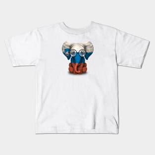 Baby Elephant with Glasses and Slovenian Flag Kids T-Shirt